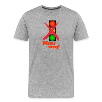 Ampel - Männer Premium Bio T-Shirt - Grau meliert - Vorne - Damien (186cm)