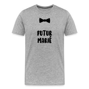 Futur marié - T-shirt bio Premium Homme - gris chiné - Devant - Damien (186cm)