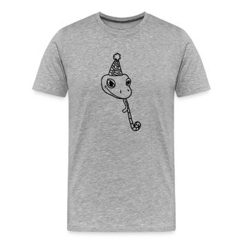 celebrate head birthday party gift snake ges - Men's Premium Organic T-Shirt - heather grey - Front - Damien (186cm)