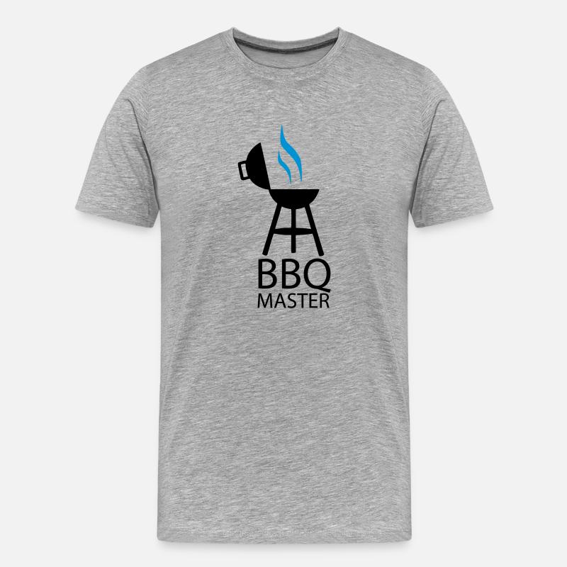 BBQ master 2clr - Männer Premium Bio T-Shirt - Grau meliert