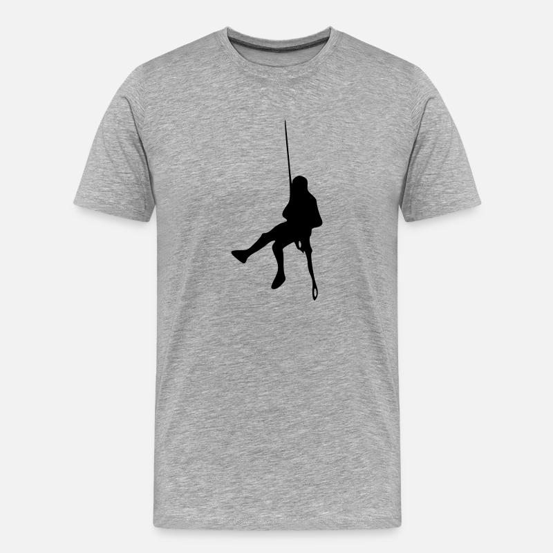 klettern_6_1f_ - Männer Premium Bio T-Shirt - Grau meliert