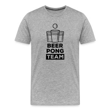 beer pong team - Männer Premium Bio T-Shirt - Grau meliert - Vorne - Damien (186cm)