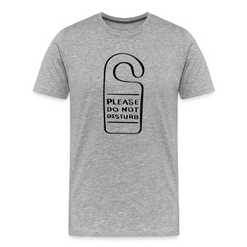 Do Not Disturb Line Art - Minimalist - Men's Premium Organic T-Shirt - heather grey - Front - Damien (186cm)