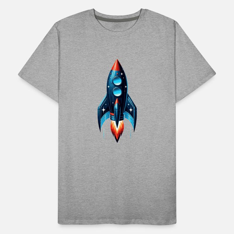 Fusée avec des étoiles | Astronef T-shirt bio Premium Homme