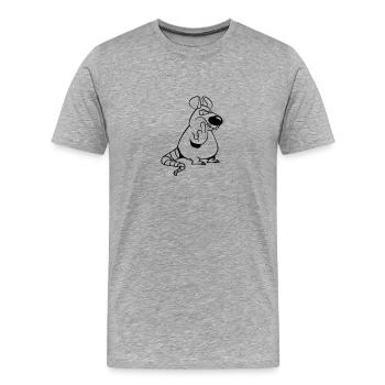 doigts puants de rat drôle mal cool - T-shirt bio Premium Homme - gris chiné - Devant - Damien (186cm)