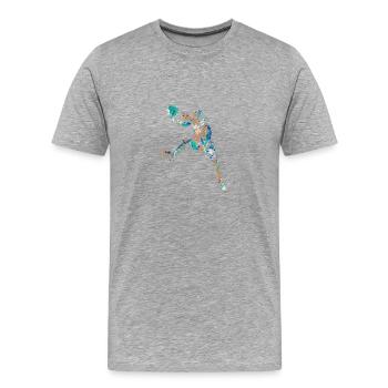 Basket-ball - T-shirt bio Premium Homme - gris chiné - Devant - Damien (186cm)