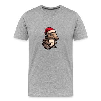 Tatous de Noël - T-shirt bio Premium Homme - gris chiné - Devant - Damien (186cm)