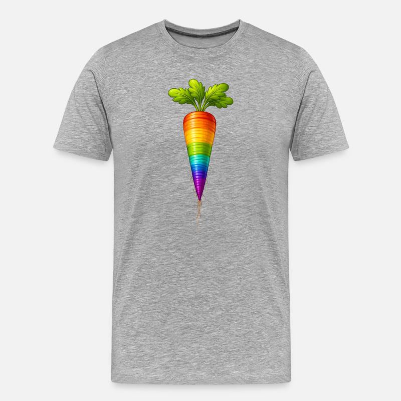 Regenbogen Karotte Buntes Gemüse Design - Männer Premium Bio T-Shirt - Grau meliert