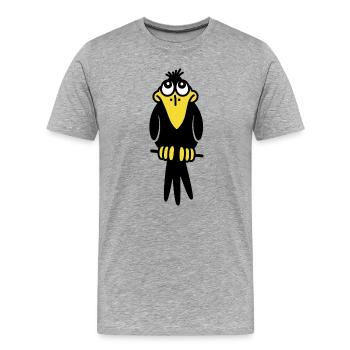 Monsieur Crow - T-shirt bio Premium Homme - gris chiné - Devant - Damien (186cm)
