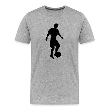 Silhouette de footballeur 001 - T-shirt bio Premium Homme - gris chiné - Devant - Damien (186cm)