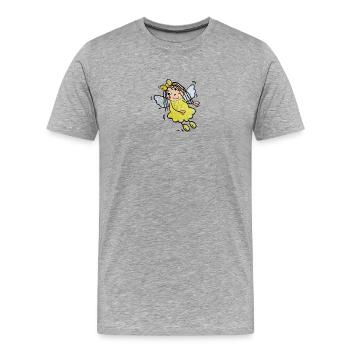 Ange Gardien Luna - T-shirt bio Premium Homme - gris chiné - Devant - Damien (186cm)