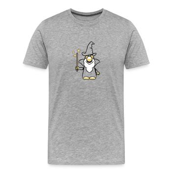 Magie de baguette magique Assistant Hat - T-shirt bio Premium Homme - gris chiné - Devant - Damien (186cm)
