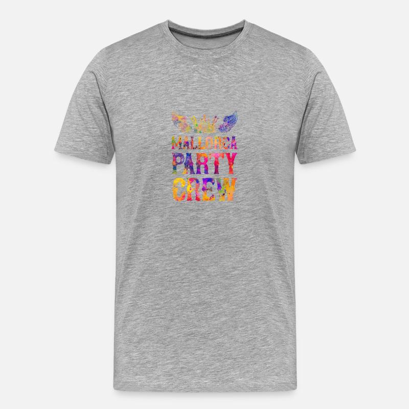 Mallorca Party Crew Spruch - Männer Premium Bio T-Shirt - Grau meliert