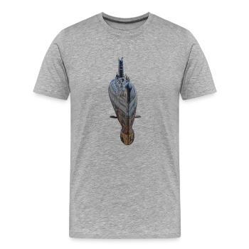 Sous-marin - T-shirt bio Premium Homme - gris chiné - Devant - Damien (186cm)