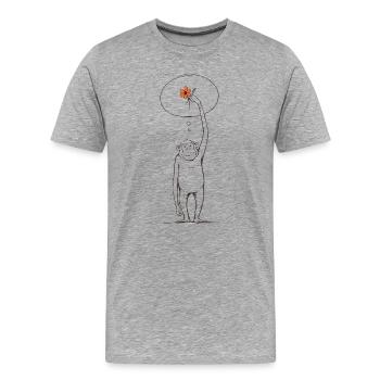 Singe Primate Habitant de la jungle Jungle mignon - T-shirt bio Premium Homme - gris chiné - Devant - Damien (186cm)