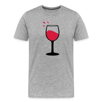 Weinglas, Sommelier, Wein - Männer Premium Bio T-Shirt - Grau meliert - Vorne - Damien (186cm)