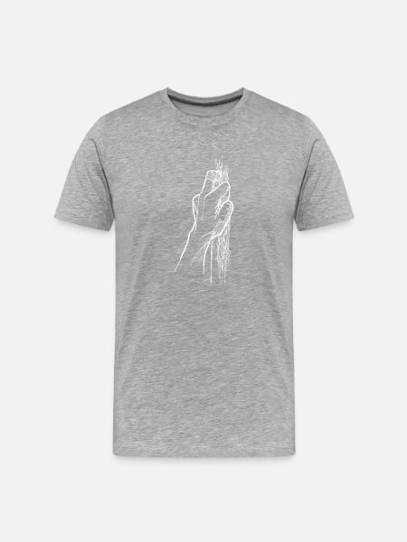 Kletter Finger - Männer Premium Bio T-Shirt - Grau meliert