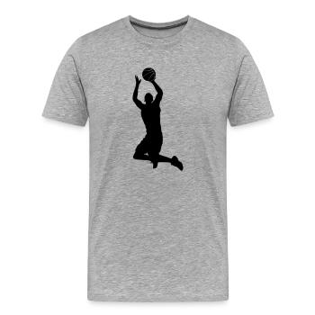 basketball - Men's Premium Organic T-Shirt - heather grey - Front - Damien (186cm)