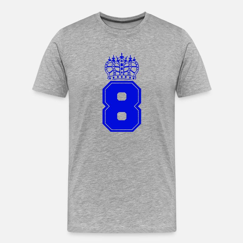 8 krone - Männer Premium Bio T-Shirt - Grau meliert
