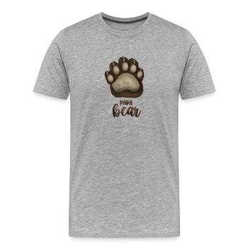 Papa Bear for Parent-Baby-Partnerlook - Men's Premium Organic T-Shirt - heather grey - Front - Damien (186cm)