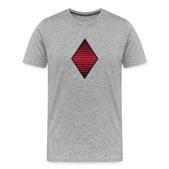 Nombreuses lignes de mires de traits de forme losa - T-shirt bio Premium Homme - gris chiné - Devant - Damien (186cm)