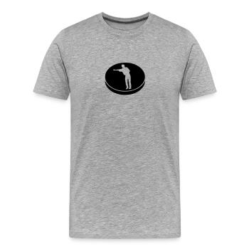 palet planche jeu logo joueur1 - T-shirt bio Premium Homme - gris chiné - Devant - Damien (186cm)