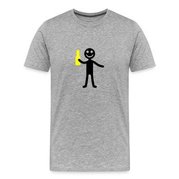 Stick Figure Bière Drôle - T-shirt bio Premium Homme - gris chiné - Devant - Damien (186cm)