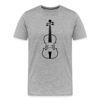 Geige - Männer Premium Bio T-Shirt - Grau meliert - Vorne - Damien (186cm)