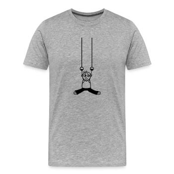 Kunstturner an Ringen - Männer Premium Bio T-Shirt - Grau meliert - Vorne - Damien (186cm)