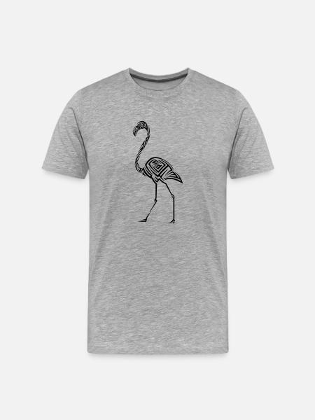 Flamingo Tribal Tattoo - Men's Premium Organic T-Shirt - heather grey