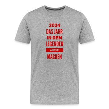 Abi - Abitur - Männer Premium Bio T-Shirt - Grau meliert - Vorne - Damien (186cm)