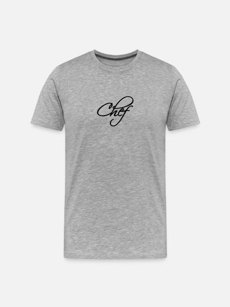 Text Chef Koch Logo - Männer Premium Bio T-Shirt - Grau meliert