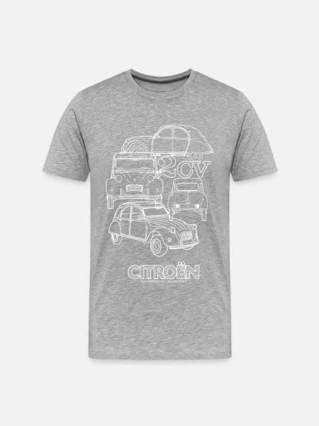 Citroën 2CV Ente Skizze - Männer Premium Bio T-Shirt -