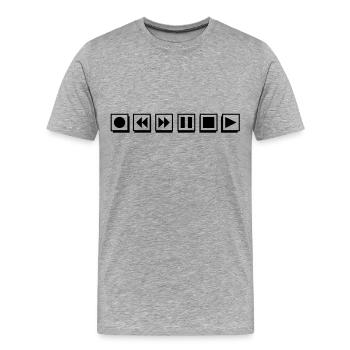 Player buttons - Men's Premium Organic T-Shirt - heather grey - Front - Damien (186cm)