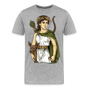 Armoise - T-shirt bio Premium Homme - gris chiné - Devant - Damien (186cm)