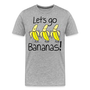 Bananes amusantes et amusantes - T-shirt bio Premium Homme - gris chiné - Devant - Damien (186cm)