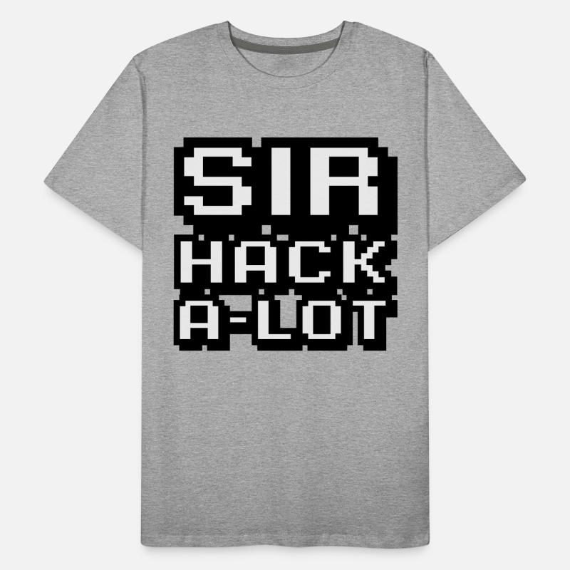 Computer Hack and Pixel Art Sir Hack A Lot Men's Premium Organic T-Shirt