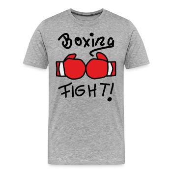 Kraft und Disziplin Boxhandschuhe - Männer Premium Bio T-Shirt - Grau meliert - Vorne - Damien (186cm)