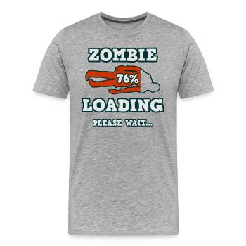 Zombie wird geladen - Bitte warten... - Männer Premium Bio T-Shirt - Grau meliert - Vorne - Damien (186cm)