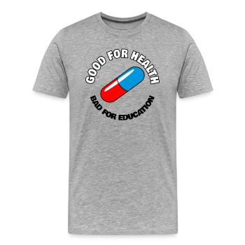 Capsule avec le slogan Good for health - T-shirt bio Premium Homme - gris chiné - Devant - Damien (186cm)