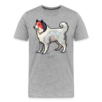 Wuff – Japanischer Hund - Männer Premium Bio T-Shirt - Grau meliert - Vorne - Damien (186cm)