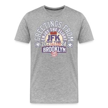 Greetings from Brooklyn - T-shirt bio Premium Homme - gris chiné - Devant - Damien (186cm)