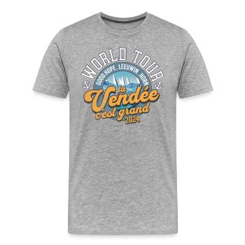 Welttournee Regatta 2024 - Männer Premium Bio T-Shirt - Grau meliert - Vorne - Damien (186cm)