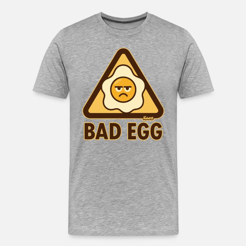 Schlechtes Ei mit mieser Laune - Männer Premium Bio T-Shirt - Grau meliert
