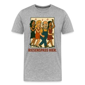 Peter Lustlos auf Bürofeier – Riesenspaß - Männer Premium Bio T-Shirt - Grau meliert - Vorne - Damien (186cm)