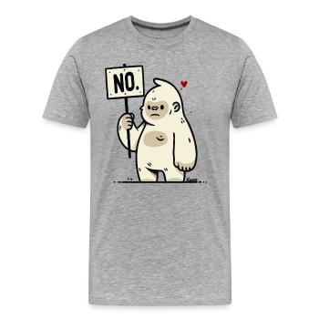 Singe gorille drôle sans signe de style bande dessinée - T-shirt bio Premium Homme - gris chiné - Devant - Damien (186cm)