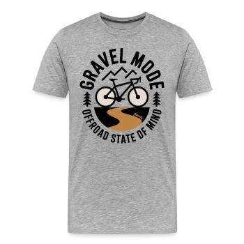 Vélo de gravier avec motif de montagne et chemin de gravier - T-shirt bio Premium Homme - gris chiné - Devant - Damien (186cm)