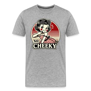 Das Mädchen ist so frech! - Männer Premium Bio T-Shirt - Grau meliert - Vorne - Damien (186cm)