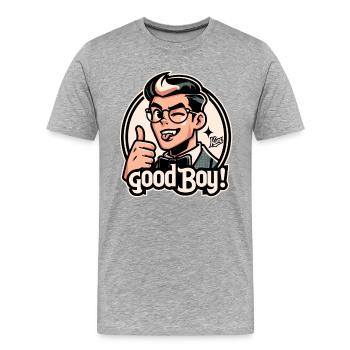 Attraktiver kluger Mann, Daumen hoch, Guter Junge! - Männer Premium Bio T-Shirt - Grau meliert - Vorne - Damien (186cm)