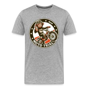 Motocross Monkey Moto Trial - Men's Premium Organic T-Shirt - heather grey - Front - Damien (186cm)